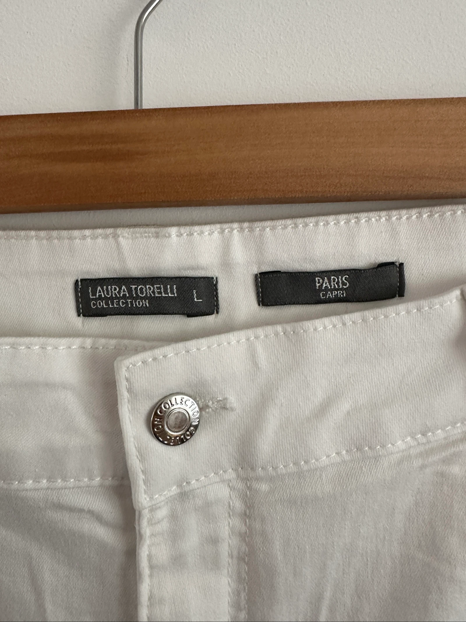 Pantalón Capri Blanco Laura Torelli L (42) / Pirata Vaquero Elástico – photo 2